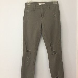 Army Green Ripped Jeans